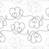 Heart Pantograph Quilting Flip Patterns Pantographs Hearts Arm Long Visit sketch template