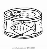 Canned Fish Cartoon Vector Sketch Goods Drawn Tuna Isolated Illustration Hand Style Coloring Pages Template Background Shutterstock sketch template
