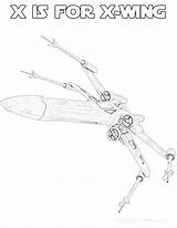 Wing Coloring Wars Star Alphabet Printables Starfighter sketch template