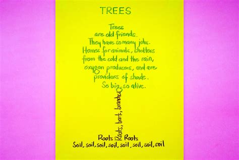 yellow piece  paper  writing    trees written  black