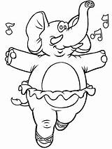 Coloring Elephant Pages Ballerina Elephants Dancing Animals Activity sketch template