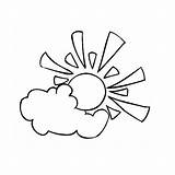 Sun Coloring Cloud Nature Drawings Drawing Pages Printable sketch template