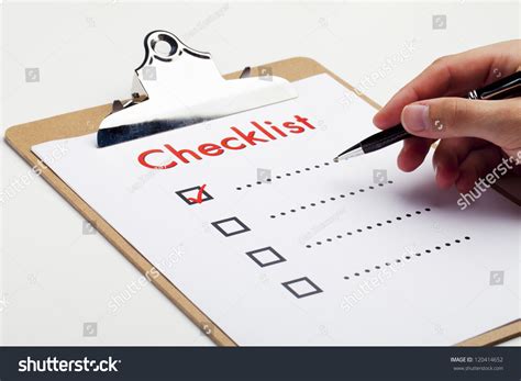 item   checklist  checked  stock photo