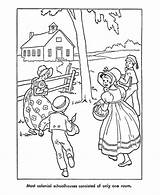 Coloring Children Pages American Early Colonial House Prairie Little School Pioneer Printables Kids Laura Ingalls Life Sheets Wilder Colouring America sketch template