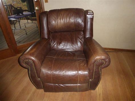 lot  brown leather swivel rocker recliner norcal  estate auctions estate