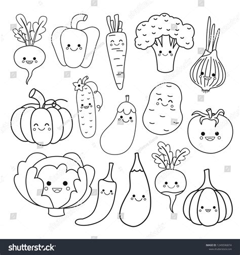 vegetables colouring page images stock  vectors