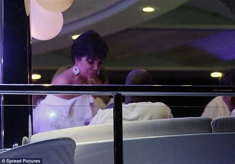 kris jenner parties in a white feather boa on a yacht daily mail online
