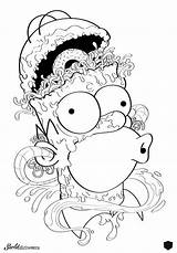 Simpson Homer Drawings Ausmalbilder Lsd Coloring Trippy Cartoon Zombie Behance Pages Simpsons Disney Colouring Cool Book Malvorlagen Psychedelic Adult Mandalas sketch template