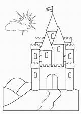 Castelo Colorir Castelos Desenhos Montanha Castles Desenhar Tulamama sketch template