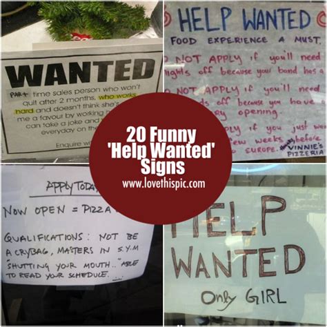 20 Funny Help Wanted Signs