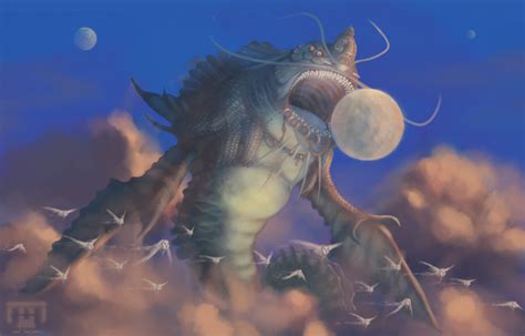 artstation moon eating dragon bakunawa