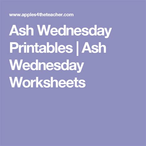 ash wednesday printables ash wednesday worksheets ash wednesday
