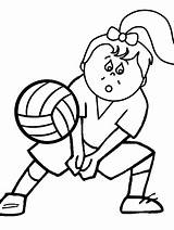 Coloring Volleyball Pages Printable Kids sketch template