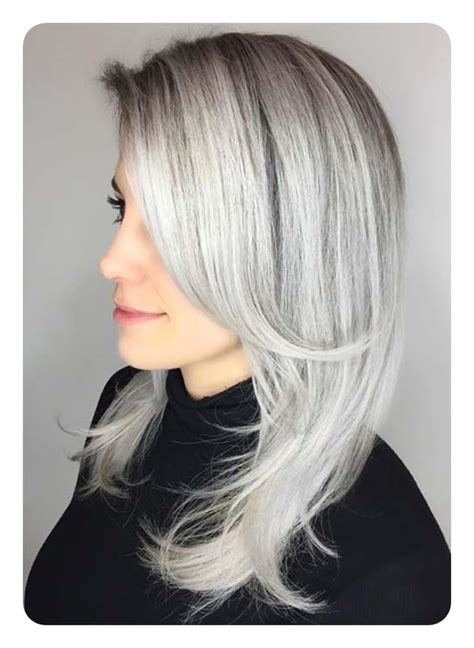 long  short grey hairstyles  style easily