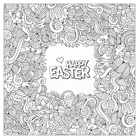 doodle easter easter adult coloring pages