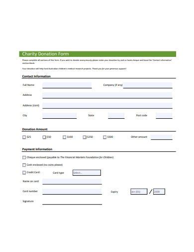 6 Charity Donation Form Templates In Pdf Doc Free