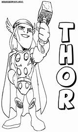 Thor Coloring Pages Hammer sketch template