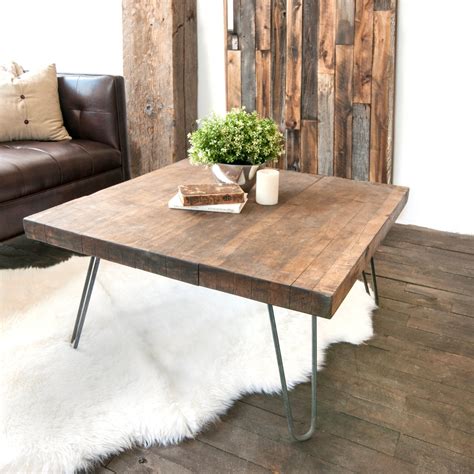 rectangular wood hairpin coffee table collections