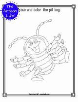 Tracing Insect Trace Pages Printable Color Bug Pill sketch template
