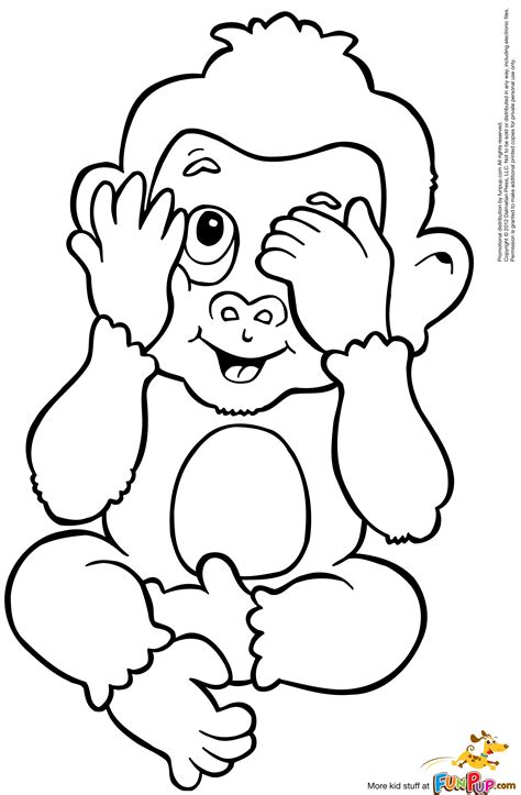 baby monkey coloring pages    print