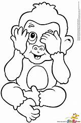 Coloring Pages Monkey Baby Print sketch template