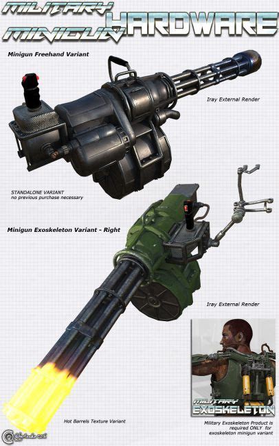 military hardware  minigun props  poser  daz studio military hardware military