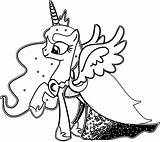 Pony Little Coloring Luna Princess Pages Color Mlp sketch template