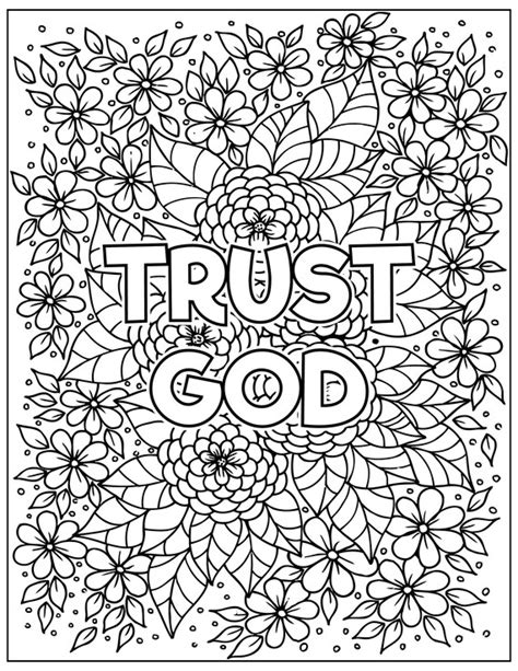 trust digital coloring page christian religious quotes etsy