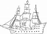 Ship Pirate Coloring Pages Transportation Printable Drawing Kb Ships Kids sketch template