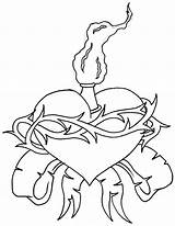 Heart Thorns Drawing Sacred Getdrawings sketch template