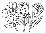 Flower Coloring Spring Pages Printable Flowers Cute Fun Cartoon Face Human Draw Clipart Colouring Getcolorings Drawing Color Getdrawings Colorings Library sketch template