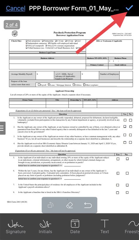 Sba Fillable Ppp Form Printable Forms Free Online