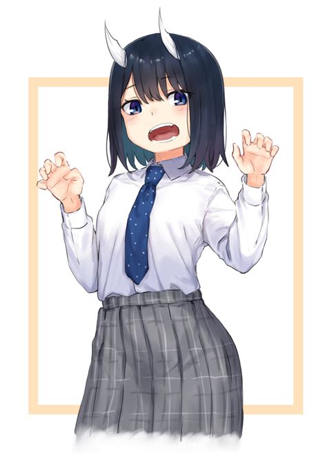 Safebooru 1girl Absurdres Aoki Ruri Black Hair Blue Eyes Blue Necktie