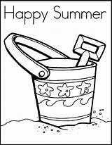 Coloring Pages Summer Preschool Beach Sheets Color Bucket Happy Shovel Pail Printable Kids Comments Choose Board Coloringhome sketch template