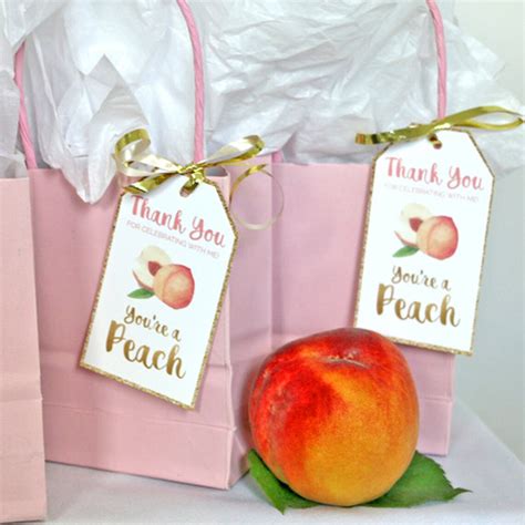 printable peach party favor tags peach birthday favor tags etsy