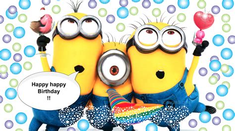 happy birthday minions wishes  hd wallpapers
