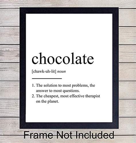 chocolate definition unframed wall art print typography