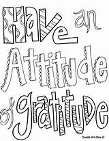 Coloring Attitude Pages Doodle Alley Quote Gratitude sketch template