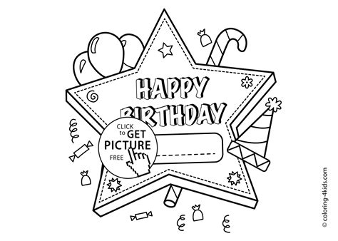 happy birthday printable star coloring pages  kids livro de