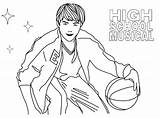 Coloring School High Pages Musical Troy Basketball Playing Highschool Efron Zac Students Sheets Template Getcolorings Printable Color sketch template