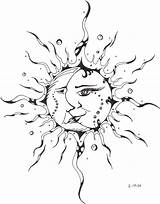 Sun Tattoo Moon Tattoos Drawing Half Pencil Designs Swamp Spider Miss Kissing Deviantart Tree Drawings Stencil Quarter Getdrawings Outline Meaning sketch template