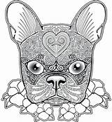 Coloring Pages Bulldog French Boston Pug Terrier Dog Printable Adult Adults Color Mandala Zentangle Print Animal Colouring Skull Getcolorings Dogs sketch template