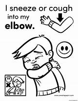Cough Elbow Sneeze Tousse Coude Coughing Sneezing Activities sketch template