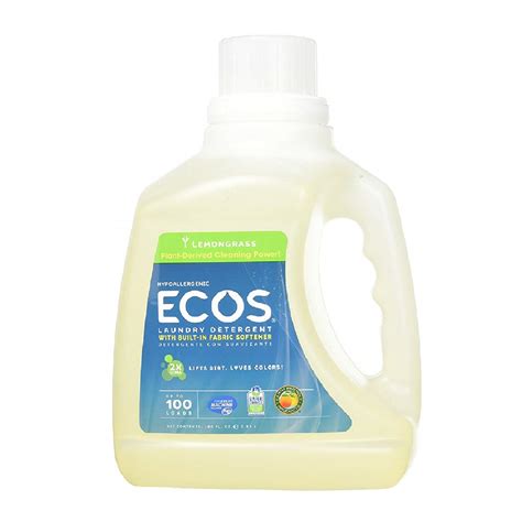 ecos  packs hypoallergenic laundry detergent lemongrass oz carlo pacific
