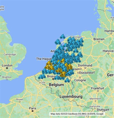 fietscaches  nederland en belgie google  maps