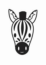 Zebra Coloring Head sketch template