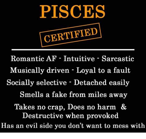pisces certified romantic af intuitive sarcastic