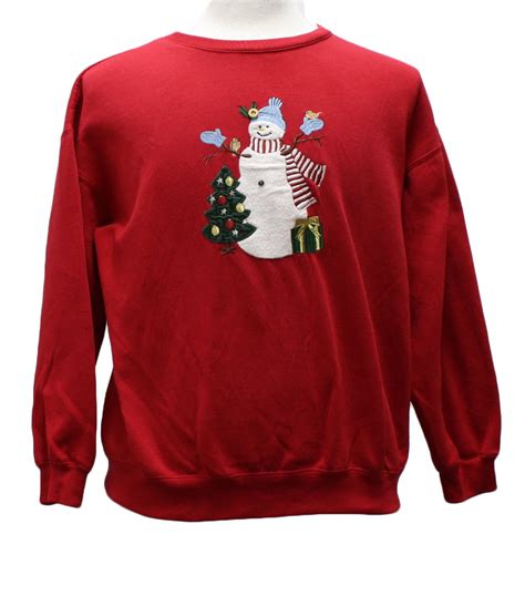 ugly christmas sweatshirt classic elements unisex red background