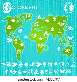 green earth map illustration stock vector royalty