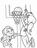 Coloring Pages Basketball Kids Printable Sport Playing Sports Letscolorit sketch template